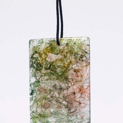  Mặt dây chuyền băng ngọc thủy tảo bản vuông mệnh hỏa, mộc - Ngọc Quý Gemstones