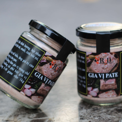 Gia vị Pate hũ 200g chính hãng R2D thành phần hữu cơ dùng làm nguyên liêu chế biến Pate.
