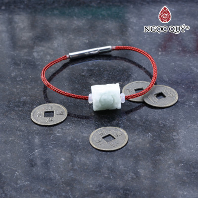 Vòng tay lu thống đá đá cẩm thạch A mệnh mộc hỏa - Ngọc Qúy Gemstones