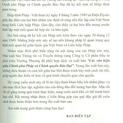 Các Văn Kiện Giữa Chính Phủ Pháp Và Chính Quyền Bảo Đại - Coventions D