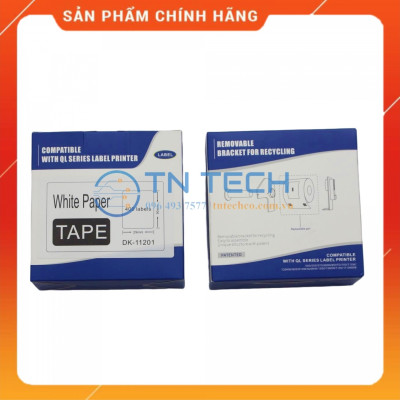 Giấy in Decal Brother DK-11201 - 29mm x 90mm x 400 nhãn - Chữ đen nền trắng - Dùng cho máy in BROTHER - QL [Hàng nhập khẩu]
