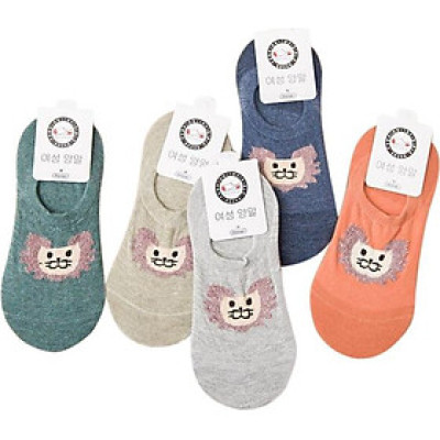 Combo 5 Đôi Vớ Lười Nữ Có Silicon 04 - Màu Ngẫu Nhiên