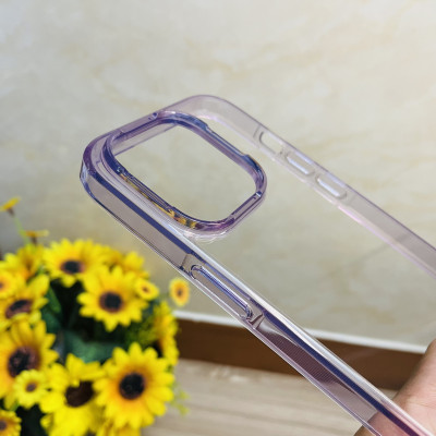 Ốp lưng Likgus trong viền màu tím dành cho iPhone 14 Pro - hàng chính hãng