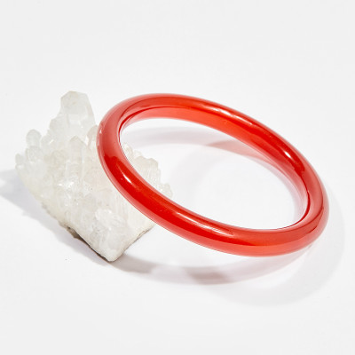 Vòng tay phong thủy đá mã não đỏ bản tròn mệnh hỏa , thổ - Ngọc Quý Gemstones