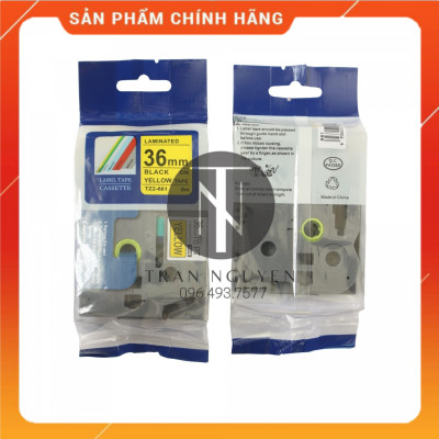 [Combo 3 hộp] Nhãn In đa lớp Tz2-661 - Đen nền vàng 36mm x 8m - Hàng nhập khẩu