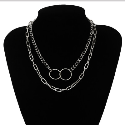 Dây chuyền vòng cổ nam nữ phối vòng tròn punk rock cá tính