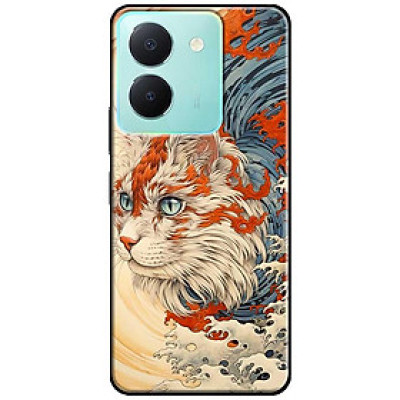 Ốp lưng cho Vivo Y03 - Y03T - Y18 - Y18S - Y18T - Y27 5G - Y28 4G - Y36 - Mèo Trắng Cam - Hàng Chính Hãng