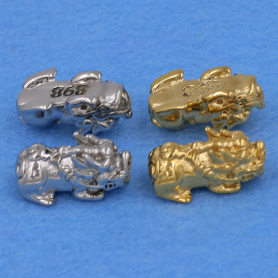 Chuỗi đeo tay đá mắt mèo xanh lá 12 ly - cẩn Tỳ Hưu inox vàng VMEXLTHV12 - hợp mệnh Mộc, mệnh Hỏa