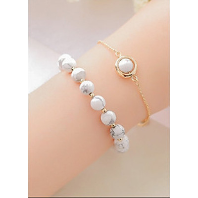 Bộ 2 vòng tay phong thủy đá san hô trắng 8mm mix bi tròn cao cấp cho Nữ cầu Lộc Tài Duyên