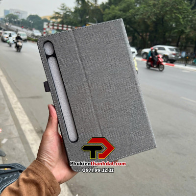 Bao da vải chống sốc cho Samsung Galaxy Tab S10+ Plus, Tab S9+ Plus, Tab S9 FE+ Plus, Tab S9, Tab S8, Tab S7 có 2 ngăn đựng thẻ tiện dụng - Hàng chính hãng