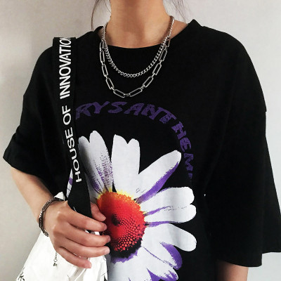 Dây chuyền vòng cổ nam nữ 2 lớp xích vuông cá tính