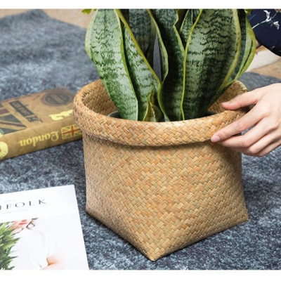 Giỏ cói trồng cây trang trí decor, đựng đồ, cắm hoa - Cây giả, hoa lụa Decor trang trí