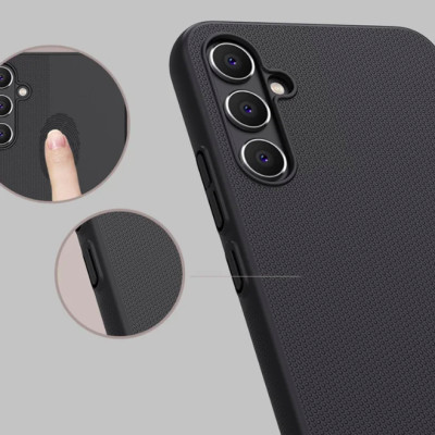 Ốp Lưng Sần chống sốc cho Samsung Galaxy A24 hiệu Nillkin Super Frosted Shield (Đính kèm giá đỡ hoặc miếng dán từ tính) - Hàng Chính Hãng