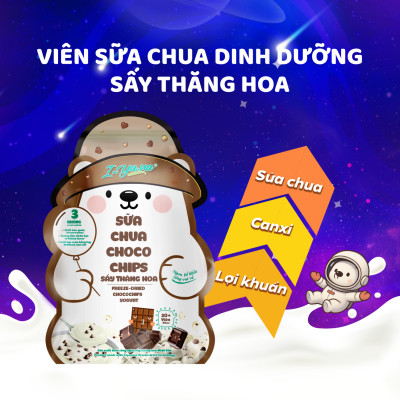 [Mua 2 tặng 1 Móc Khóa Gấu] Sữa Chua Sấy Thăng Hoa IYaua Gấu Hạt Nút Vị CHOCO CHIPS Túi 16G