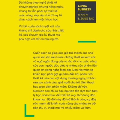 (Phiên bản 2023) TƯ DUY THIẾT KẾ LẤY NGƯỜI DÙNG LÀM TRUNG TÂM (THE DESIGN OF EVERYDAY THINGS) - Don Norman - Phương Lan dịch - (bìa mềm)