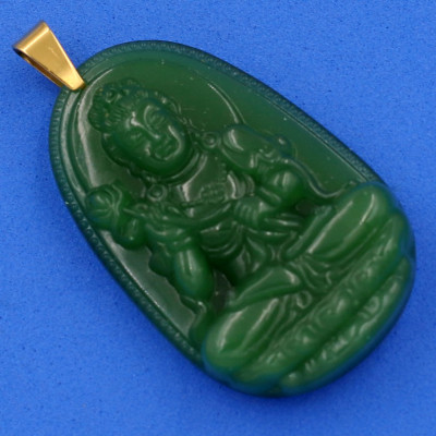 Mặt Phật Đại Thế Chí Bồ Tát thạch anh xanh 4.3cm