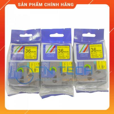 Nhãn In Tz2-FX661 - Đen nền vàng 36mm x 8m - Dùng cho máy in BROTHER - AIMO - PUTY [Hàng Nhập Khẩu]