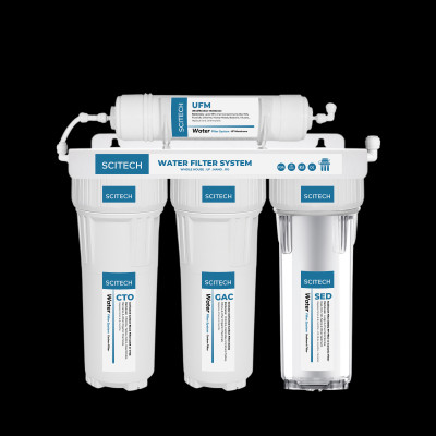 Bộ lọc nước uống công nghệ UF 4 cấp lọc by Scitech (Không dùng điện, không nước thải) - Hàng chính hãng