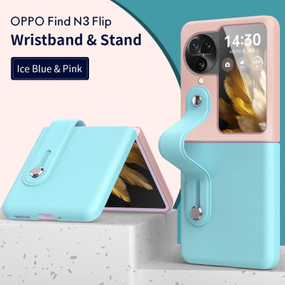 Ốp lưng đai đeo hand trap chống sốc cho Oppo Find N3 Flip hiệu HOTCASE Wristband Stand Phone Case - chất liệu cao cấp, thiết kế thời trang sang trọng có đai đeo tay an toàn - Hàng nhập khẩu