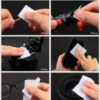 100 Miếng Vải Không Dệt Tẩm Cồn Vệ Sinh Đa Năng Giấy Lau Màn Hình Điện Thoại Laptop Kính Mắt