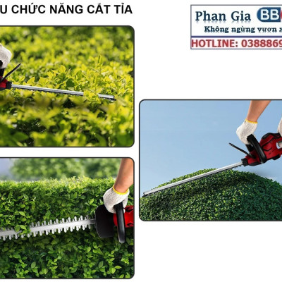 [LOẠI 1] Máy cắt tỉa hàng rào cắt cây cảnh LAPUSEN 199V Chính hãng - Động cơ lõi đồng 100% -1800W chân pin phổ thông 4cm