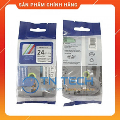 Nhãn In Tz2-M951 - Đen nền bạc 24mm x 8m - Dùng cho máy in BROTHER - AIMO - PUTY [Hàng nhập khẩu]