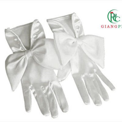 Găng tay cô dâu phi bóng xẻ cổ tay hở đính nơ phi mẫu đẹp Giangpkc SP2214266