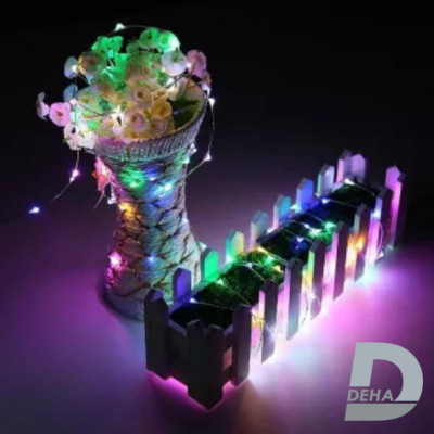 Dây đèn nháy led đom đóm trang trí dùng pin nhiều màu, bóng đèn nháy fairy light cao cấp décor phòng, nhà cửa, tết (Tùy chọn chiều dài dây)