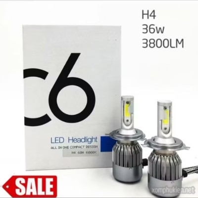 1 ĐÈN PHA LED C6 H4 SIÊU SÁNG LẮP XE MÁY ÔTÔ MẪU MỚI