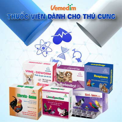 Vemedim Hemo Rooster Pets bổ sung vitamin B12 giúp tăng cơ, bền sức, nhanh hồi phục cho chó mèo, lọ 50 viên