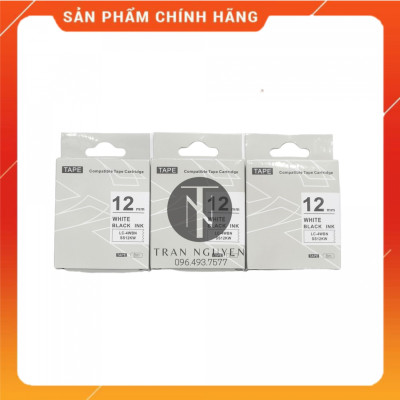 Nhãn in Tepra SS12KW (LC-4WBN) - Chữ đen nền trắng 12mm x 8m - Hàng nhập khẩu