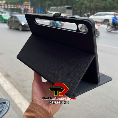 Bao da vải chống sốc cho Samsung Galaxy Tab S10+ Plus, Tab S9+ Plus, Tab S9 FE+ Plus, Tab S9, Tab S8, Tab S7 có 2 ngăn đựng thẻ tiện dụng - Hàng chính hãng