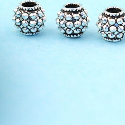 Combo 4 cái charm bạc hình trụ tròn - Ngọc Qúy Gemstones