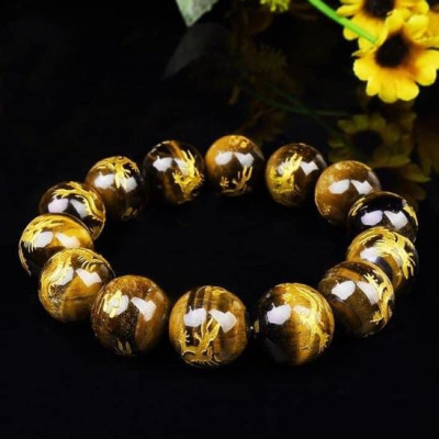 Vòng tay nam khắc rồng 16 ly kèm hộp