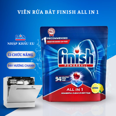 Túi 80 viên rửa chén Finish All In 1 Max Dishwasher Tablets Soda QT025453