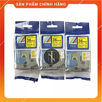 [Combo 3 hộp] Nhãn In đa lớp Tz2-661 - Đen nền vàng 36mm x 8m - Hàng nhập khẩu
