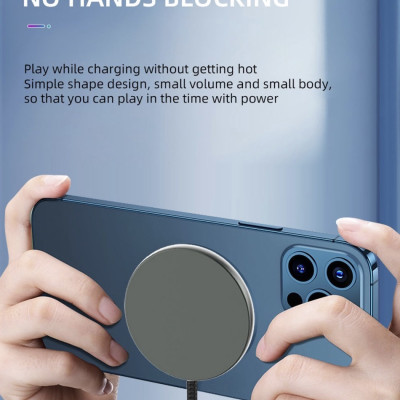 Sạc Wiwu M14 Magnetic Wireless 15W dành cho Smart Phone, Android Hỗ Trợ Bộ Sạc Không Dây 15W - Hàng Chính Hãng