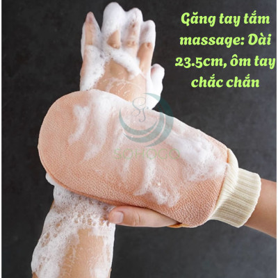 Bộ Tắm Chăm Sóc Da 3 Trong 1 – Cọ Lưng + Găng Tay + Bông Tắm