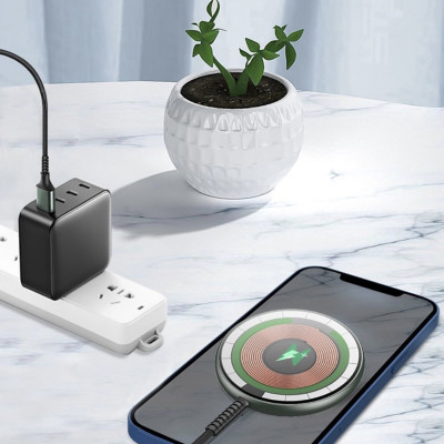 Sạc Wiwu M14 Magnetic Wireless 15W dành cho Smart Phone, Android Hỗ Trợ Bộ Sạc Không Dây 15W - Hàng Chính Hãng