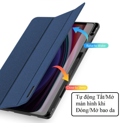 Bao da chống sốc cho Samsung Galaxy Tab S10+ Plus chính hãng Dux Ducis Domo có khay đựng bút - Hàng chính hãng