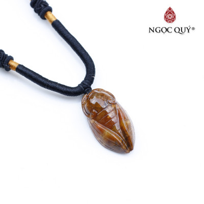 Mặt dây chuyền con ve ngọc thiền đá chalcedony mệnh hỏa, thổ - Ngọc Quý Gemstones