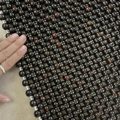 Chiếu Hạt Gỗ Mun Cao Cấp - Kích Thước 1,5mx1,9m hạt 1.2cm ( video , hình thật )