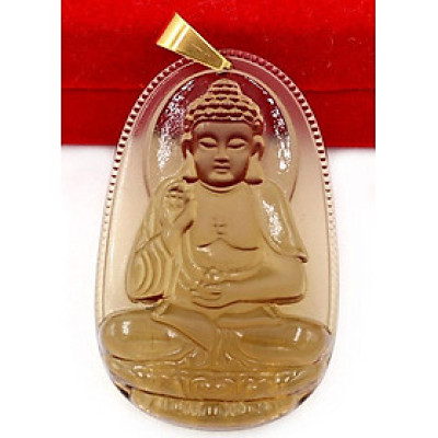 Mặt dây chuyền Phật A Di Đà đá Obsidian size nhỏ 3cm - phật bản mệnh tuổi Tuất, Hợi