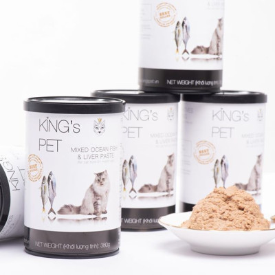 PATE HỖN HỢP CÁ KING’S PET LON 380G THỨC ĂN CHO CHÓ MÈO