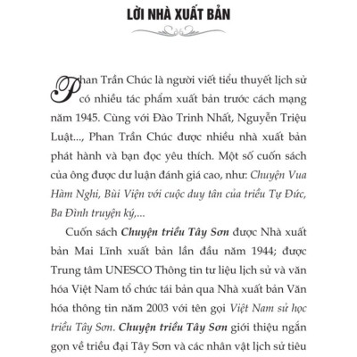 Chuyện Triều Tây Sơn - bản in 2024