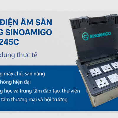 Hộp điện âm sàn nâng Sinoamigo SCF-245C, lắp 9-12 thiết bị - Hàng nhập khẩu chính hãng