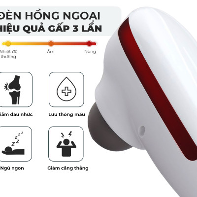 Máy massage cầm tay hồng ngoại OKACHI LUXURY JP-M610 (Trắng) 
