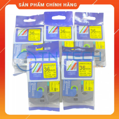 Nhãn In Tz2-FX661 - Đen nền vàng 36mm x 8m - Dùng cho máy in BROTHER - AIMO - PUTY [Hàng Nhập Khẩu]