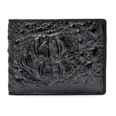 HT2213-14-15-49 - Ví nam Huy Hoàng da cá sấu gù đầu màu đen, nâu đỏ, vàng bò, nâu đất