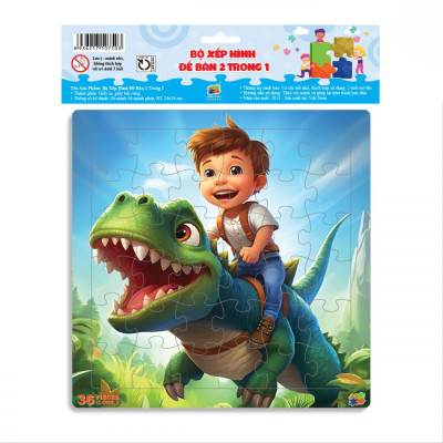 Bộ 2 Tranh Xếp Hình 36 Mảnh Để Bàn 23 x 23 cm - Minh Châu C2-009